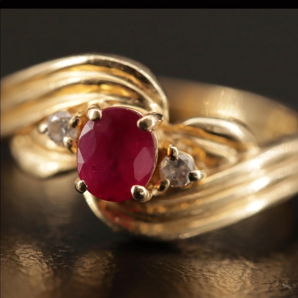 Ruby and diamond ring - Picture 3 of 4